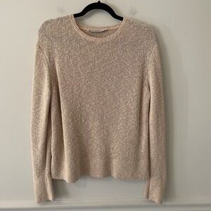 MM Lafleur The Butler Sweater Knit Boucle Beige Sz S Stretch Minimalist Slouchy